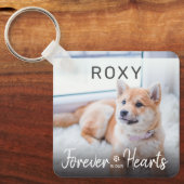 Für immer in unserem Heartnamen Pet Loss Memorial Schlüsselanhänger (Vorderseite)