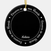 Für immer in unserem Hearts 2 Foto Keepake Memoria Keramik Ornament (Vorne)
