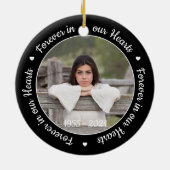 Für immer in unserem Hearts 2 Foto Keepake Memoria Keramik Ornament (Hinten)