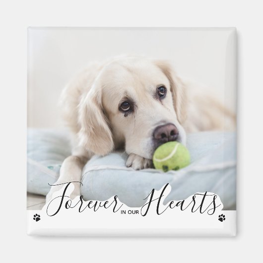 Für immer in unserem Hearts Dog Pet Memorial Magnet (Vorne)