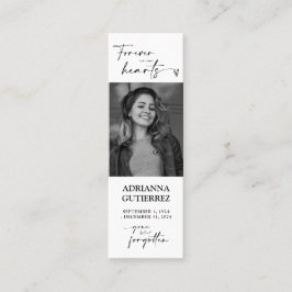 Für immer in unserem Hearts Foto Beerdigungsgedich Mini Visitenkarte