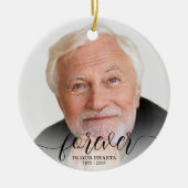 Für immer in unserem Hearts Foto Memorial Keepake Keramik Ornament (Vorne)