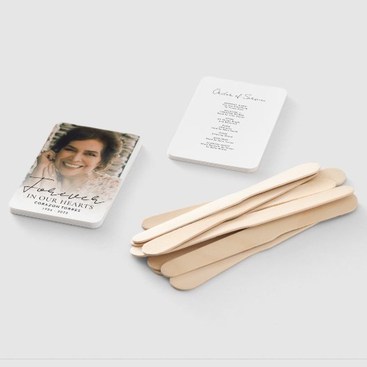 Für immer in unserem Hearts Foto Order of Service Fächer (Non-assembled)