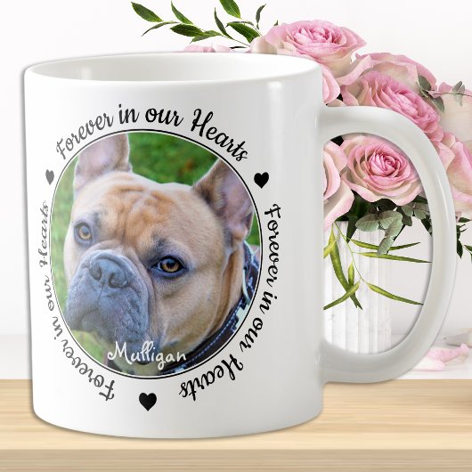 Für immer in unserem Hearts Foto Pet Memorial Kaffeetasse