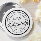 Für immer in unserem Hearts Funeral Memorial Angel Button