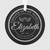 Für immer in unserem Hearts Funeral Memorial Angel Ornament (Rückseite)