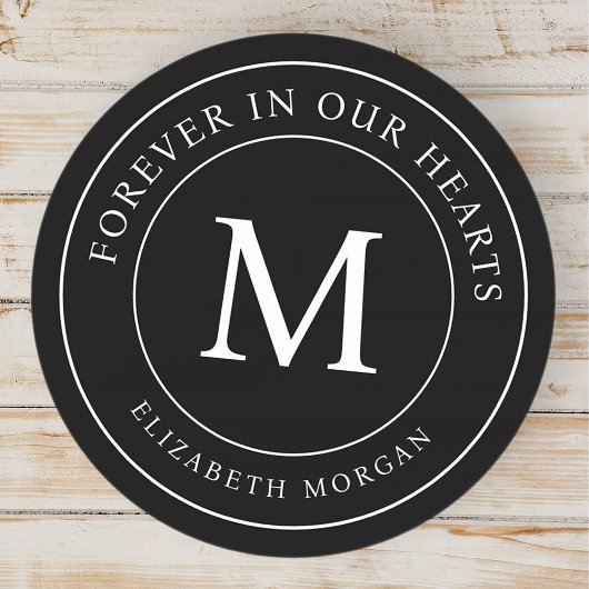 Für immer in unserem Hearts Funeral Memorial Moder Runder Aufkleber
