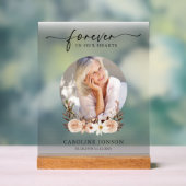 Für immer in unserem Hearts Funeral Memorial Servi Acrylschild (Neutral)