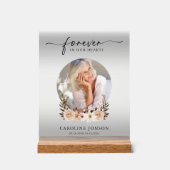 Für immer in unserem Hearts Funeral Memorial Servi Acrylschild (Vorderseite)