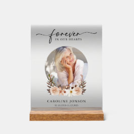 Für immer in unserem Hearts Funeral Memorial Servi Acrylschild