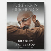Für immer in unserem Hearts Grave Foto Gedenktribu Fotoplatte (Vorderseite)