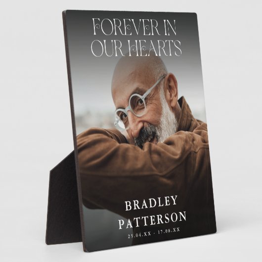 Für immer in unserem Hearts Grave Foto Gedenktribu Fotoplatte (Seite)