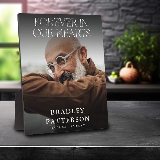 Für immer in unserem Hearts Grave Foto Gedenktribu Fotoplatte