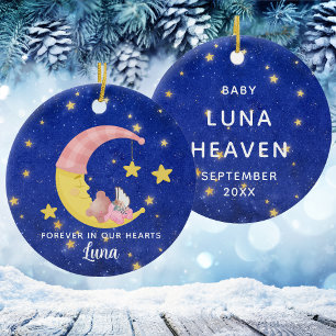 Für immer in unserem Hearts Memorial Baby Girl Wei Keramik Ornament