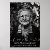 Für immer in unserem Hearts Memorial Beerdigung Tr Poster (Vorne)