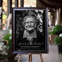 Für immer in unserem Hearts Memorial Beerdigung Tr Poster