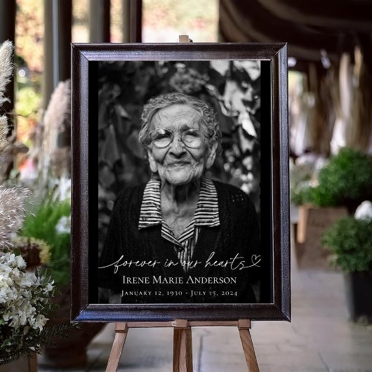 Für immer in unserem Hearts Memorial Beerdigung Tr Poster