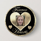 Für immer in unserem Hearts Memorial Button (Vorderseite)
