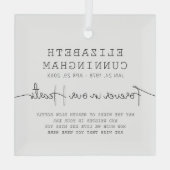 Für immer in unserem Hearts Memorial einfaches mod Ornament Aus Glas (Rückseite)