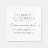 Für immer in unserem Hearts Memorial einfaches mod Serviette (Vorderseite)