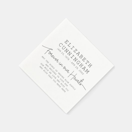 Für immer in unserem Hearts Memorial einfaches mod Serviette (Ecke)