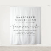 Für immer in unserem Hearts Memorial einfaches mod Wandteppich (Vorderseite)