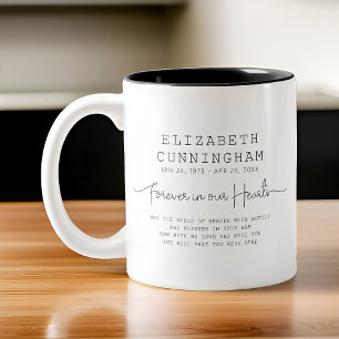 Für immer in unserem Hearts Memorial einfaches mod Zweifarbige Tasse