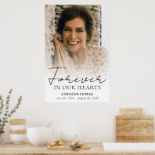 Für immer in unserem Hearts Memorial Foto Beerdigu Poster (Küche)