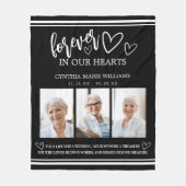 Für immer in unserem Hearts Memorial Foto Collage Fleecedecke (Vorderseite)