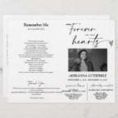 Für immer in unserem Hearts Memorial Foto Programm (Vorne/Hinten)