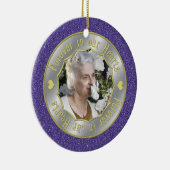 Für immer in unserem Hearts Memorial Foto Weihnach Keramik Ornament (Rechts)