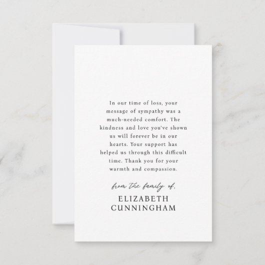 Für immer in unserem Hearts Memorial Modern Foto Dankeskarte (Rückseite)