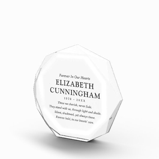 Für immer in unserem Hearts Memorial Modern Simple Fotoblock (Rechts)