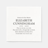 Für immer in unserem Hearts Memorial Modern Simple Serviette (Vorderseite)