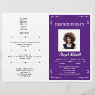 Für immer in unserem Hearts Memorial Programm   RP Flyer