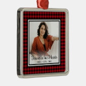 Für immer in unserem Hearts Memorial Red Buffalo K Ornament Aus Metall (Rechts)