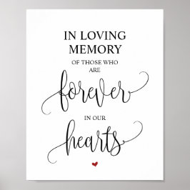 Für immer in unserem Hearts Memorial Sign v12 Poster