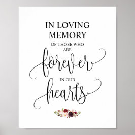 Für immer in unserem Hearts Memorial Sign v13 Poster