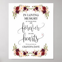 Für immer in unserem Hearts Memorial Sign v8