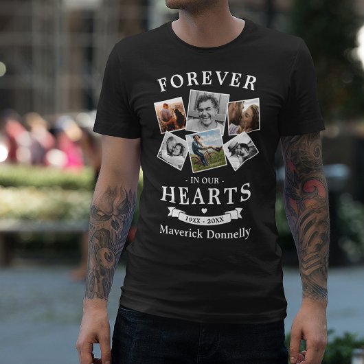 Für immer in unserem Hearts Memorial T-Shirt