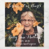 Für immer in unserem Hearts Memorial Weinflaschen Weinetikett (Einzelnes Label)