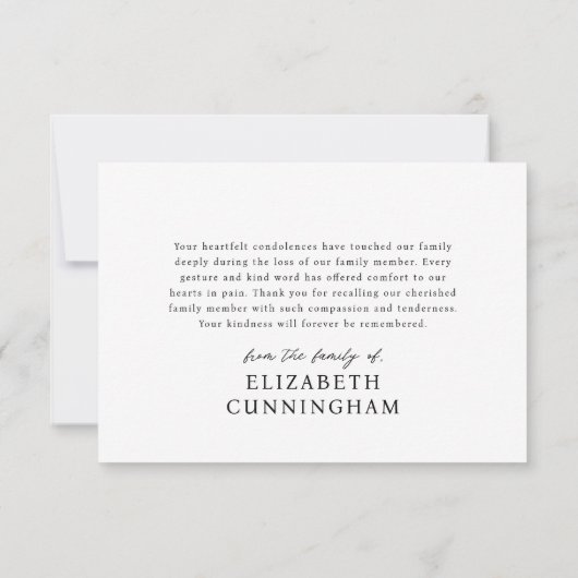 Für immer in unserem Hearts Modern Memorial Foto Dankeskarte (Rückseite)