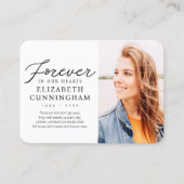 Für immer in unserem Hearts Modern Memorial Foto Visitenkarte (Vorderseite)