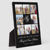 Für immer in unserem Hearts Monogram Memorial Foto Fotoplatte (Seite)