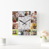 Für immer in unserem Hearts Pet Farmhouse Foto Col Quadratische Wanduhr (Zuhause)