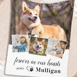 Für immer in unserem Hearts Pet Hund Memorial 4 Fo Fleecedecke