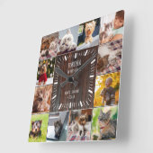 Für immer in unserem Hearts Pet Keepake Foto Colla Quadratische Wanduhr (Winkel)