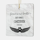 Für immer in unserem Hearts Pet Memorial Angel Win Keramikornament (Links)