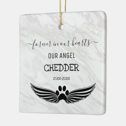 Für immer in unserem Hearts Pet Memorial Angel Win Keramikornament (Links)