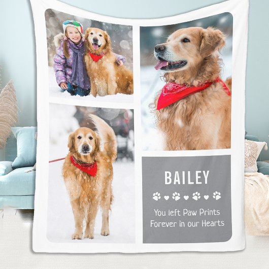 Für immer in unserem Hearts Pet Memorial Foto Coll Fleecedecke